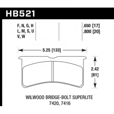 HAWK PERFORMANCE BRAKE PADS - SUPERLITE BRIDGE-BOLT - HAW-HB521B