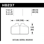 HAWK PERFORMANCE BRAKE PADS - NARROW DYNALITE / DYNAPRO - HAW-HB237W