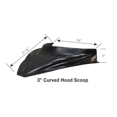 MD3 CURVED HOOD SCOOP - 5"; RED - NO-040-4116R
