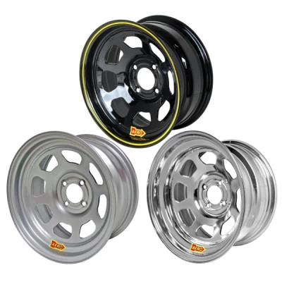 AERO 55 SERIES 4-LUG ROLL FORMED WHEELS - 15 INCH X 7, 8, AND 10 INCH WIDE - 55-SERIES