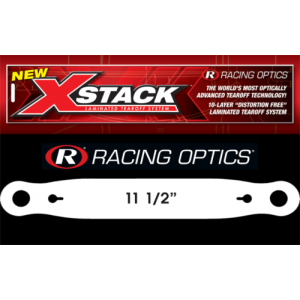 RACING OPTICS XSTACK 10 LAMINATED TEAROFF SYSTEM - 11-1/2"; STRAIGHT; CLEAR