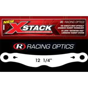 RACING OPTICS XSTACK 10 LAMINATED TEAROFF SYSTEM - 12-1/4"; NOSE NOTCH; CLEAR