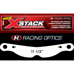 RACING OPTICS XSTACK 10 LAMINATED TEAROFF SYSTEM - 11-1/2"; NOSE NOTCH; CLEAR