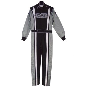 DAY MOTOR SPORTS 5015 SFI-5 SUIT BY VELOCITA - SMALL; GRAY/BLACK