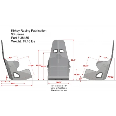 KIRKEY RACING 38 SERIES STANDARD SEATS - KIR-SEATS-38SERIES