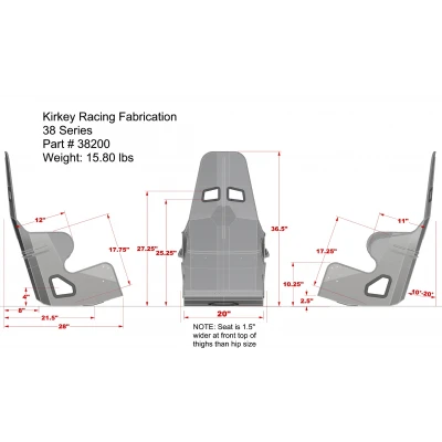 KIRKEY RACING 38 SERIES STANDARD SEATS - KIR-SEATS-38SERIES