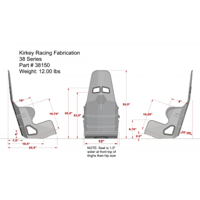 KIRKEY RACING 38 SERIES STANDARD SEAT - KIR-38150