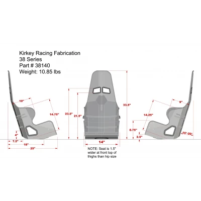 KIRKEY RACING 38 SERIES STANDARD SEAT - KIR-38140