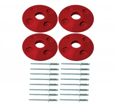 DOMINATOR RACE PRODUCTS HOOD PIN SCUFF PLATES - DRP-1202-RED