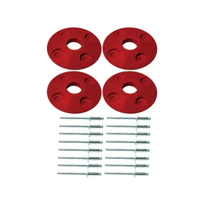 DOMINATOR RACE PRODUCTS HOOD PIN SCUFF PLATES - DRP-1202-RED