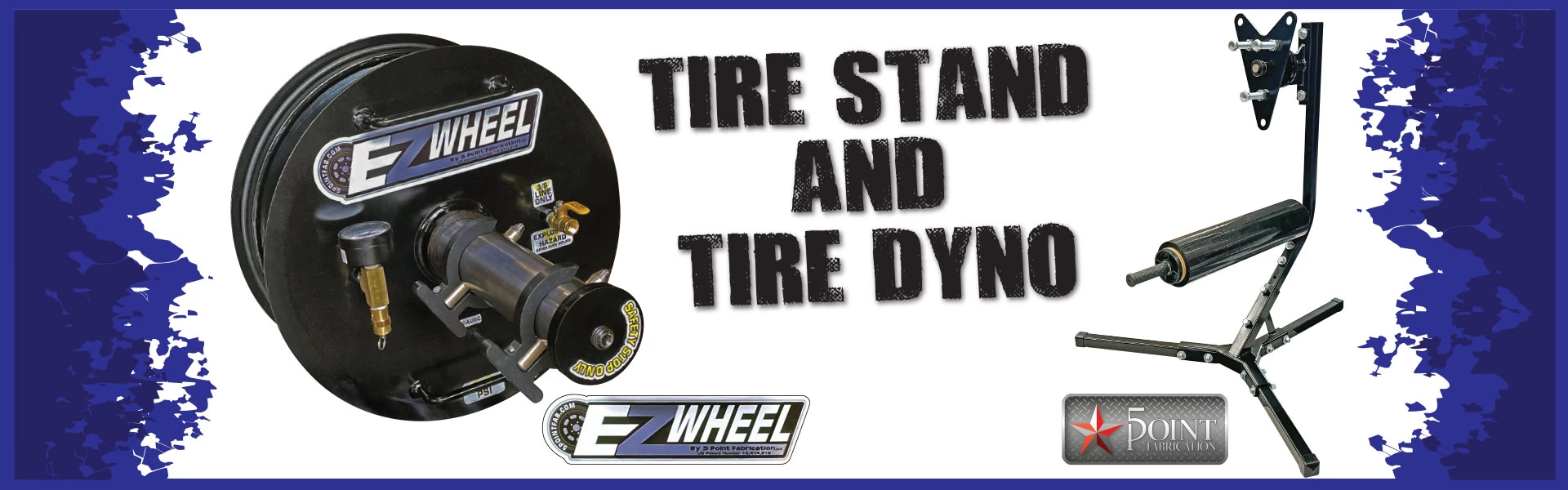 EZ Wheel Tire Dyno and EZ Tire Prep Stand from 5 Point Fabrication available at Day Motor Sports.