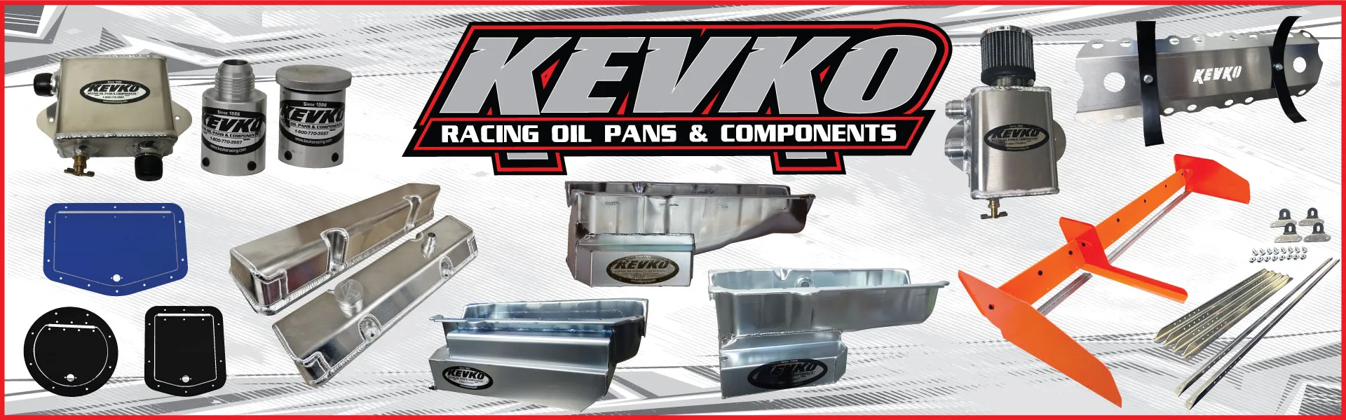 Kevko Racing Oil Pans & Components products are available at Day Motor Sports for your circle track race car, trailer, or shop.